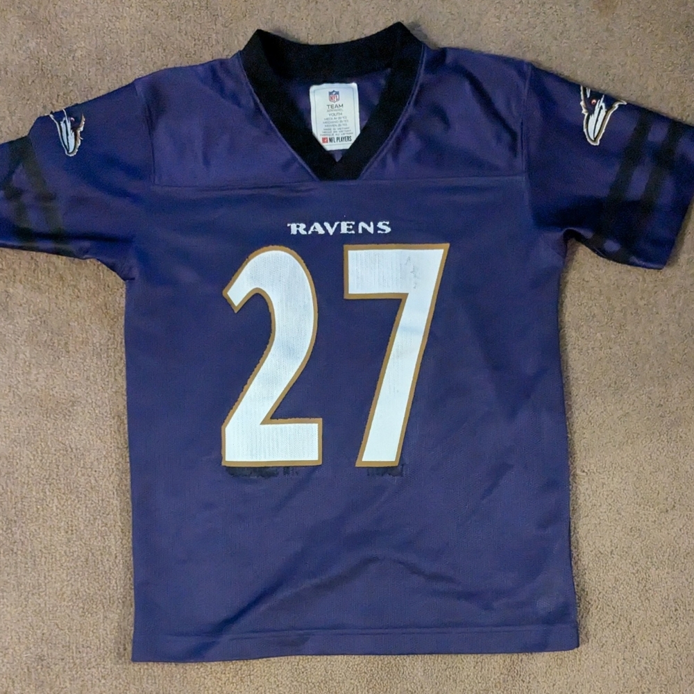 NFL Players Baltimore Ravens #27 Dobbins Jersey Youth Medium 8/10